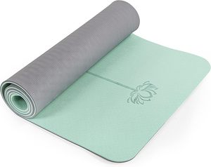 Alfombrilla de yoga TPE de doble color premium al por mayor OEM ODM para yoga en casa, pilates, ecológica, antideslizante, resistente al sudor, fácil de limpiar - Product Image 1