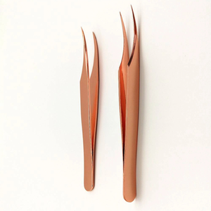 Copper Eyelash Tweezers Set Precision Stainless Steel <b>Smooth</b> Tip Makeup <b>Tools</b> for Lash Extension - Product Image 6