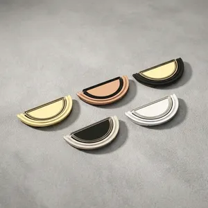 Modern Geometric Zinc Alloy Cabinet <b>Drawer</b> <b>Pulls</b> in <b>Gold</b> Black Silver Copper for Home Office Furniture Hardware - Product Image 2