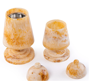 Resin Mabkhar Incense Burner Set 2 Pcs Arabic Bakhoor Holder with Lid Home Decor <b>Eid</b> <b>Gift</b> Amber Glow Mubkhar Bakhoor Oud <b>Box</b> - Product Image 2