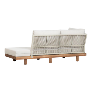 Modern Rattan Outdoor <b>Sofa</b> Set with White Cushions Coastal Style Living Room Furniture Durable <b>Wooden</b> <b>Frame</b> - Product Image 4