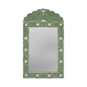 Grand miroir mural bohème élégant fait main avec incrustations florales pour salle de bain et décoration de salon - Product Image 2