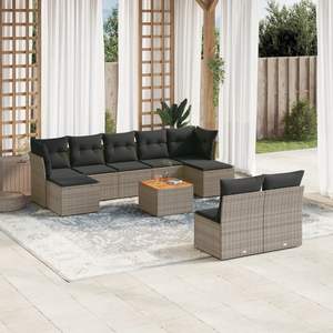 Conjunto de Sofás de Jardín de Ratán Gris, 6 Plazas, Resistente a la Intemperie, Muebles de Exterior de Diseño Contemporáneo - Product Image 3