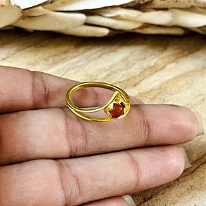 Vintage Design Boho Chevron <b>Rings</b> Boho <b>Crown</b> Brass <b>Rings</b> for Women 18k Gold Plated Boho Carnelian <b>Rings</b> for Wholesale/OEM/ODM - Product Image 2