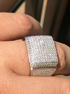 Mens <b>Iced</b> Moissanite Pinky <b>Ring</b> Hip Hop <b>Ring</b> 925 Sterling Silver Hip Hop Style Bling Jewelry Luxury Design Premium Quality - Product Image 5