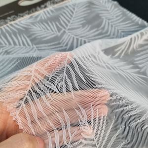 Tela de Encaje Elástica Ligera y Transpirable con Patrón de Hojas, 147 cm, Nylon y Spandex, Tejido de Punto por Urdimbre para Lencería, Ropa y Vestidos - Product Image 6