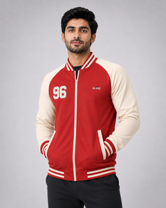 Men Compact Varsity <b>Jacket</b> Modern Casual Bomber Baseball Coat with Premium Soft Fabric Ribbed Collar Varsity <b>Jacket</b> Comfortable - Product Image 1