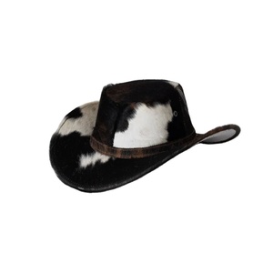 GENERSA SPORTS Unisex Brown Polyester Cowboy <b>Hat</b> Adjustable Wide Brim Leather <b>Band</b> Digital Printing Outdoor Casual Four Seasons - Product Image 2