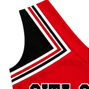 Haut d'uniforme de cheerleading sans manches à col en V pour femmes adultes, respirant, écologique, pour performance de danse athlétique en équipe - Product Image 4