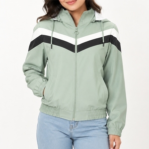 <b>Women</b> <b>Lightweight</b> Hooded Windbreaker <b>Jacket</b> Casual Zip Up Streetwear Outdoor OEM Manufacturer Casual Sports <b>Jacket</b> For <b>Women</b> - Product Image 1