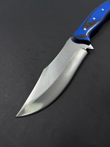 Cuchillo de Caza de Acero Inoxidable con Hoja Fija, Mango de Werzalit y Funda de Cuero, Cuchillo para Campismo al Aire Libre - Product Image 4