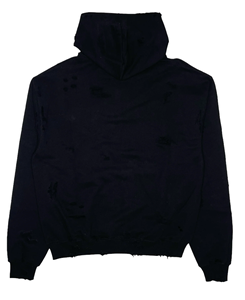 Custom Made Men's Oversized <b>Black</b> Hooded Sweatshirt 100% Cotton French Terry Casual Autumn Fit Regular Sleeve Pocket Design - Product Image 5