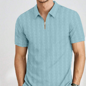 Polo rayé à manches courtes pour homme, séchage rapide, boutonnage, tissu premium, taille XL, vente en gros fabricant, fournisseur OEM - Product Image 4