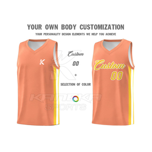 Maillot de basket personnalisé respirant 100 % polyester léger sans manches col en V pour l'été – Tenue d'équipe - Product Image 5