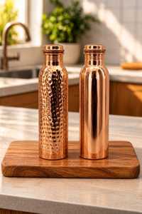 MSR Overseas Ayurveda 100% Pure Copper Water <b>Bottle</b> <b>1L</b> Handmade Leak-Proof Eco-Friendly Classic Design for Outdoor Use - Product Image 4