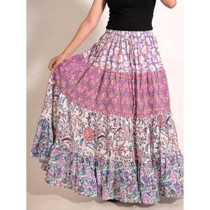 Indian Handmade <b>Patchwork</b> Cotton Long <b>Skirt</b> Boho Maxi <b>Skirt</b> Women Casual Resort Vacation Wear - Product Image 1