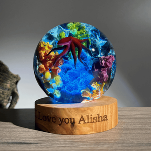 Luz de noche decorativa de resina epoxi, luz de bola de flores preservada esférica 3D, cada haz de luz muestra belleza eterna - Product Image 2