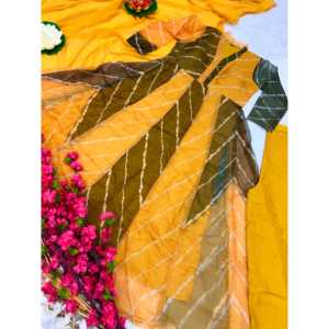 Designer Traditional Muslim <b>Clothing</b> & <b>Accessories</b> Elegant Party Wear Anarkali Gown with Pent and Dupatta - Product Image 4