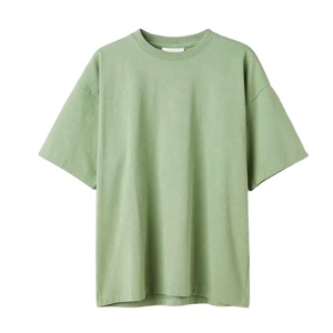 Camiseta de algodón de 300 gramos de peso pesado de alta calidad para hombres Patrón sólido Diseño popular de gran tamaño con impresión de logotipo personalizado - Product Image 1