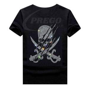 T-shirts à manches courtes pour hommes avec logo personnalisé, de haute qualité, séchage rapide, motif 3D, OEM, t-shirt en strass, prix de gros - Product Image 2