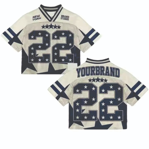 Retro Jersey Mesh Boxy Custom Jersey T-shirt Men Mesh Polyester Loose Fit Boxy Cropped <b>Football</b> Sports T Shirt DTG <b>Print</b> - Product Image 3