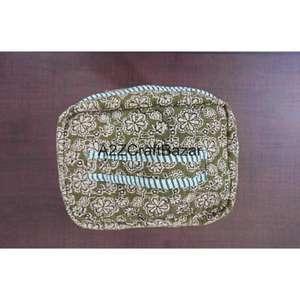 กระเป๋าเครื่องสำอางแบบพกพา ชุดอุปกรณ์แต่งหน้าทำมือลายทาง ผ้าฝ้ายแท้รักษ์โลก สินค้ามาใหม่ ขายส่ง - Product Image 6