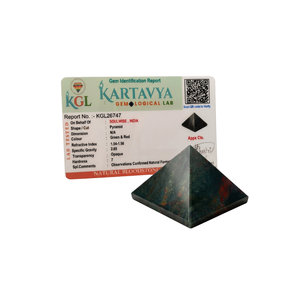 Pirámide de Cristal de Hematita Natural, Piedra Verde Roja Opaca de la India por SoulWise para Decoración y Colección - Product Image 1