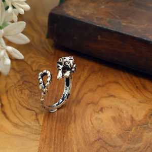 Anillo Abierto Ajustable de Latón con Cabeza de León Vintage para Hombre |   Joyería gótica punk al por mayor - Product Image 1