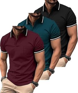 Polo personnalisé pour homme avec bordure contrastée, approvisionnement en gros, OEM, marque privée, chemise de golf avec poche, directement de l'usine - Product Image 3