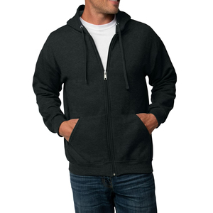 Sudadera con capucha de forro polar con cremallera para hombre, de gran tamaño, cálida para invierno, mezcla de algodón - Product Image 2