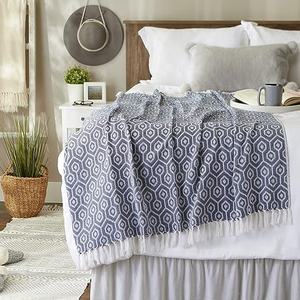 Diseño moderno 50x60 suave hecho a mano lana algodón reciclado lanza Chevron tejido patrón para el hogar y los bebés - Product Image 5