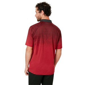 Chemise à manches courtes pour homme, bleu dégradé uni, tricotée, séchage rapide, coupe décontractée, 100% polyester, logo sur le devant - Product Image 3