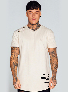 T-shirt décontracté personnalisé pour homme, effet vieilli, haute qualité, délavé à l'acide, vintage, respirant, 100% coton, tissu toile, prix abordable - Product Image 5