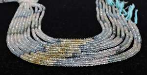 Perles facettées rondes en aquamarine naturelle AAA de 4 mm, perles de pierres précieuses authentiques en aquamarine, perles d'aquamarine pour la fabrication de bijoux - Product Image 3