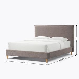 Letto con Piattaforma Imbottita Normsman Vireo Queen in Grigio Tungsteno - Product Image 2