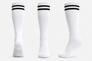 Chaussettes de sport personnalisées confortables et antidérapantes pour le football, 100% coton, automne, jeunes, hauteur genou, design personnalisé - Product Image 3