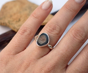 Bague de mariage en argent sterling 925 avec tourmaline, incrustation religieuse, haute qualité ethnique - Product Image 1