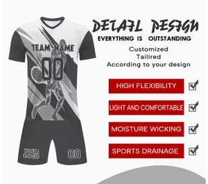 Conjunto de Camiseta y Pantalones Cortos de Tenis y Bádminton con Nombre de Equipo Personalizado, Cuello en V, Impresión por Sublimación Frontal, Transpirable, Unisex - Product Image 2