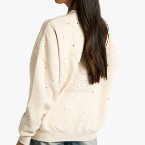 Sweat-shirt pour femme avec strass, tendance glamour, avec logo sur le devant, pour tenues décontractées et événements nocturnes - Product Image 2