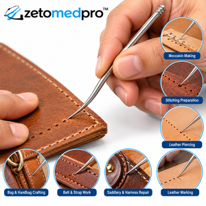 Aiguille à coudre incurvée Osborne de 4 pouces en acier inoxydable pour la couture et la réparation du cuir avec précision ZetomedPro - Product Image 6