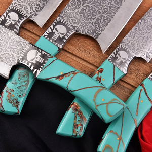 ชุดมีดเชฟ LEGACY BLADES พรีเมียม 5 ชิ้น ผลิตจากเหล็กกล้าคาร์บอนสูง ด้ามจับเรซิ่น คุณภาพระดับพรีเมียม สำหรับครัว ผลิตจากโรงงานโดยตรง - Product Image 2