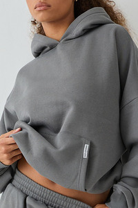 Conjunto de Sudadera con Capucha Oversize y Pantalones Jogger Gris Carbón para Mujer, Chándal Casual de Dos Piezas, Sudadera de Forro Polar Suave - Product Image 6