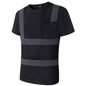 T-shirt de sécurité en polyester fabriqué en usine, classe 1 ANSI, haute visibilité, vêtements de travail de construction, vêtements réfléchissants, LED clignotante, imperméable - Product Image 2