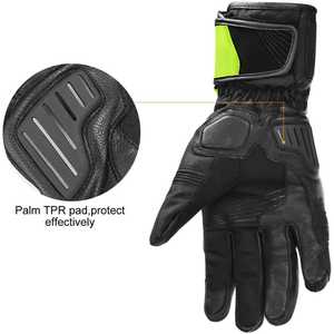 Gants de motard en cuir avec logo personnalisé, protection supérieure en TRP sur la paume, qualité supérieure. - Product Image 2