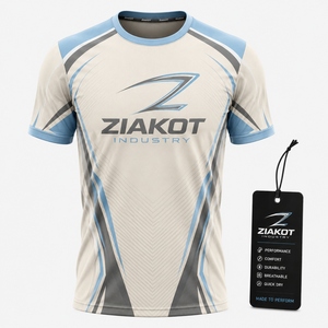 เสื้อยืด ZIAKOT รุ่นใหม่ ออกแบบใหม่สำหรับผู้ชาย สีแดง-กรมท่า-ขาว สำหรับการเล่นกีฬา - Product Image 3
