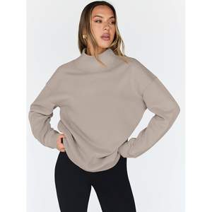 Conjuntos de Moda Otoño 2025 Personalizados, Sudadera con Capucha de Cuello Alto Extra Grande para Mujer, Tops de Manga Larga para Otoño - Product Image 6