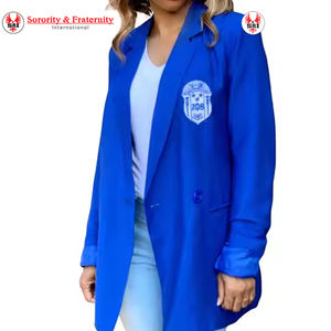 Manteau long en laine brodé personnalisé Zeta Phi Beta Sorority pour femme, respirant et formel, style grec - Product Image 2