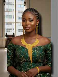 AWAIS HOUSE Nuevo Conjunto de Joyería de Moda Estilo Hip Hop Chapado en Oro con Diamantes Negros y Patrón Infinito para Mujer, para Boda y Compromiso - Product Image 5