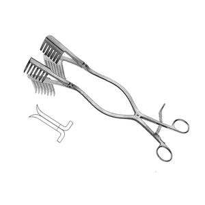 Retractor de laminectomía manual de 12.5 pulgadas con brazos articulados, puntas afiladas 7x7, acero inoxidable, instrumento quirúrgico de alta calidad para columna vertebral - Product Image 3