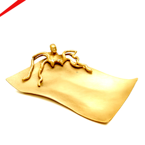 Trendy Gold decorative tray with octopus <b>unique</b> design with flowing arms perfect for Luxury Wedding - Product Image 1